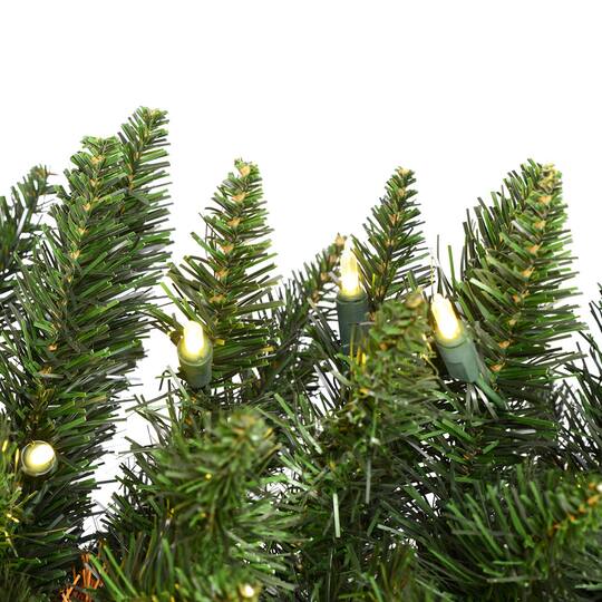 7.5ft. Pre-Lit Durham Pole Pine Artificial Christmas Tree, Warm White Dura-Lit® LED Lights